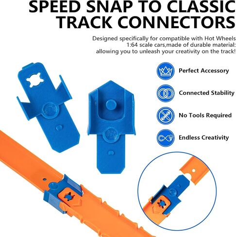 Speed Snap to Classic Track Adapter 8-Pack Compatible with Hot Wheels Track Builder Systems – Compatible with Hot Wheels Track Connectors for Mixed Layouts and Custom Builds in Kuwait
