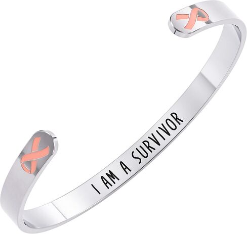 Happy Kisses Cancer Awareness Bracelet - Ribbon, “Funk Cancer" & I Am Survivor - Gift for Women and Men in Kuwait