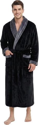 U2SKIIN Mens Fleece Robe Plush Collar Shawl Bathrobe in Kuwait
