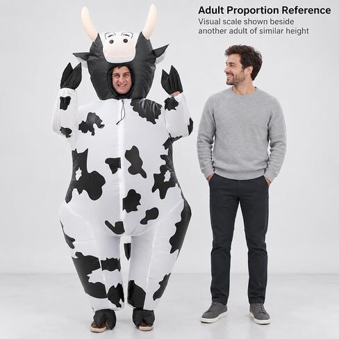 IHGYT Inflatable Costume Cow Game Adult Funny Blow up Suit Halloween Cosplay Party in Kuwait
