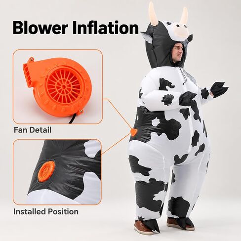 IHGYT Inflatable Costume Cow Game Adult Funny Blow up Suit Halloween Cosplay Party in Kuwait