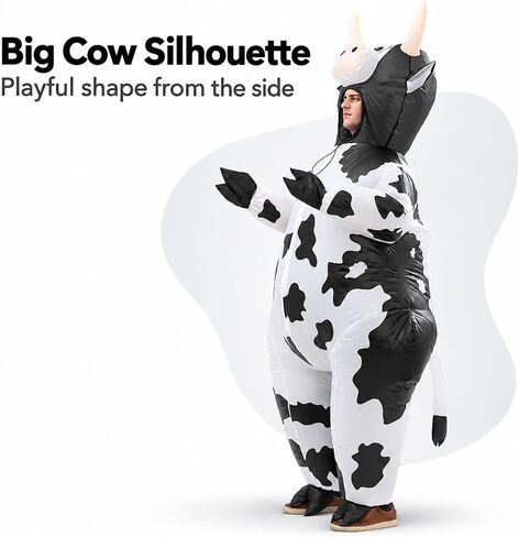 IHGYT Inflatable Costume Cow Game Adult Funny Blow up Suit Halloween Cosplay Party in Kuwait