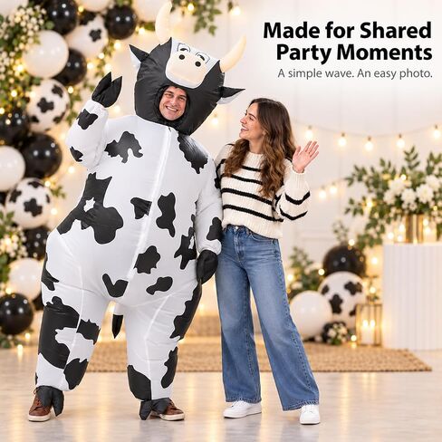 IHGYT Inflatable Costume Cow Game Adult Funny Blow up Suit Halloween Cosplay Party in Kuwait