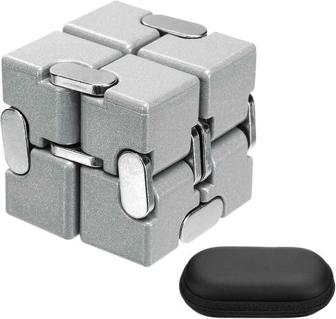 Metal Fidget Magic Cube Toy Aluminum for Adults (Silver) in Kuwait