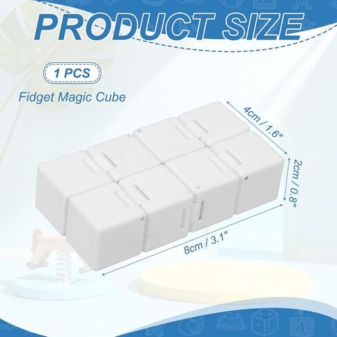 Fidget Magic Cube Toys Mini Stress Release Finger Toy,White in Kuwait