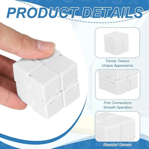 Fidget Magic Cube Toys Mini Stress Release Finger Toy,White in Kuwait