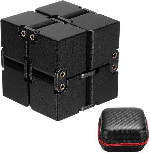 Metal Fidget Magic Cube Toy Aluminum for Adults (Black) in Kuwait