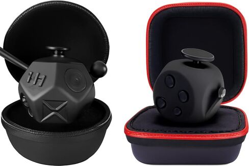 PILPOC theFube Fidget Cube Bundle – Includes 6-Sided & 12-Sided Fidget Cubes for Stress Relief, Focus & Anxiety – Sensory Toys for Adults & Kids with Carry Cases – Silent & Audible Modes in Kuwait