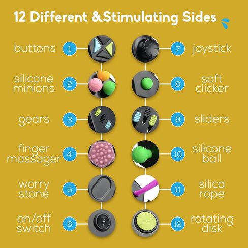 PILPOC theFube Fidget Cube Bundle – Includes 6-Sided & 12-Sided Fidget Cubes for Stress Relief, Focus & Anxiety – Sensory Toys for Adults & Kids with Carry Cases – Silent & Audible Modes in Kuwait