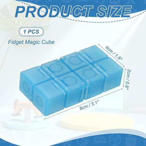 Fidget Magic Cube Toys Mini Stress Release Finger Toy,Blue in Kuwait