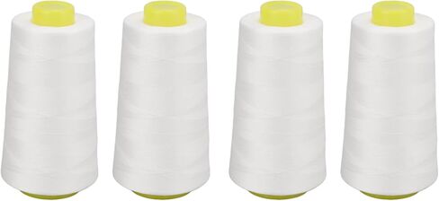 Hidyliu Serger Thread, 4 Pack Durable Polyester White in Kuwait