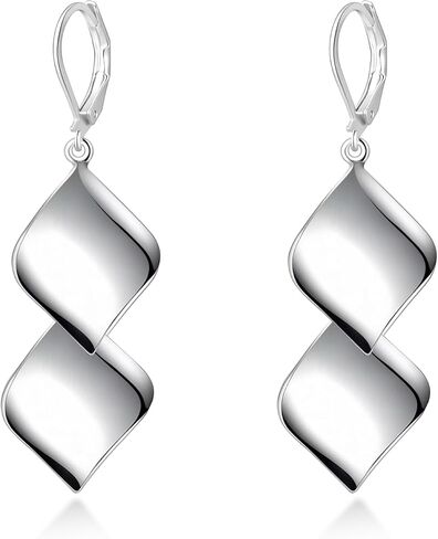 GLPAHA Three-color Silver Dangle Earrings for women shiny and sharp looking stylish match clothing Lightweight & Fashionable 925 Sterling Silver Hooks in Saudi Arabia