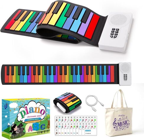 AIVANONE Colorful 49Keys Roll Up Piano, Portable Silicone Keyboard for Kids in Saudi Arabia
