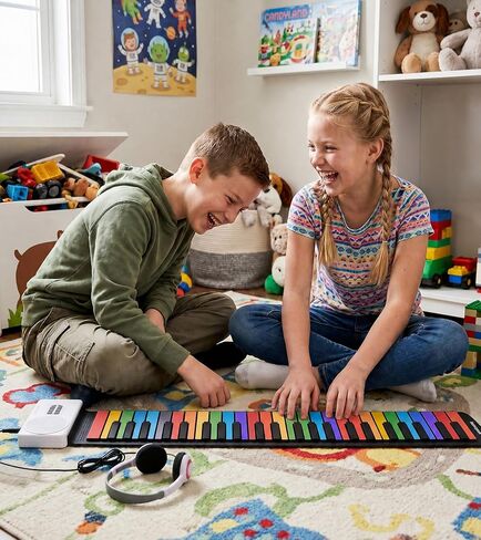 AIVANONE Colorful 49Keys Roll Up Piano, Portable Silicone Keyboard for Kids in Saudi Arabia