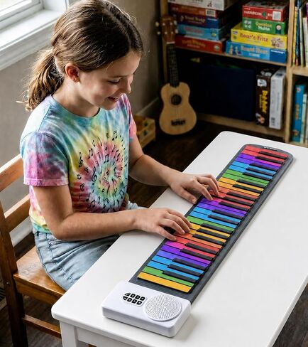 AIVANONE Colorful 49Keys Roll Up Piano, Portable Silicone Keyboard for Kids in Saudi Arabia