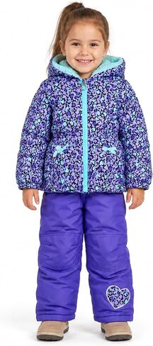 Arctic Quest Girls Leopard Heart Print Snowsuit, Rose Violet, 2T in Kuwait