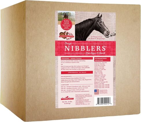 Omega Nibblers Low Sugar & Starch Peppermint Flavored Horse Treats, 15 lb. Box in Kuwait