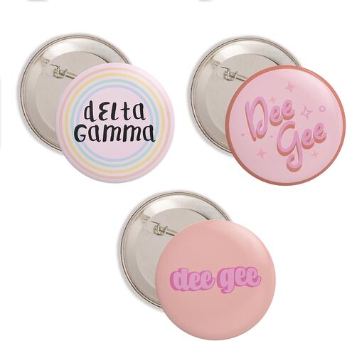 Delta Gamma Sorority 3 Pieces of Variety Buttons Pin Back Badge 2.25-inch - Cute Pack in Kuwait