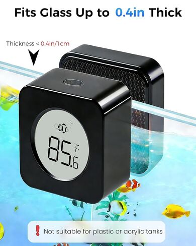 Aquarium Magnetic Cleaner with Thermometer 2 in 1 Fish Nano Tank Glass Cleaner Tool Algae Scrapers Mini Magnet Brush Only for Glass Tank (Up to 20 Gallons) in Kuwait