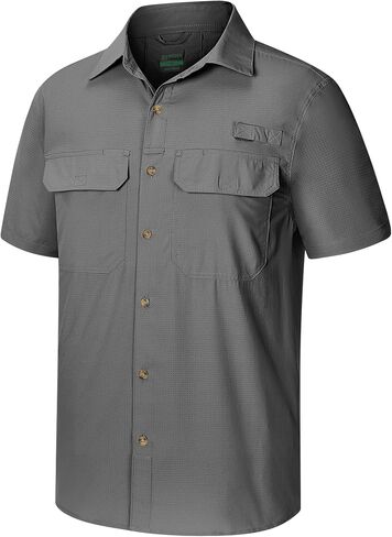 33,000ft Men's UPF 50+ UV Short Sleeve Hiking Fishing Shirt Quick Dry Cooling PFG Sun Protection Shirt for Travel Safari in Kuwait