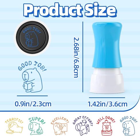 6 Pcs Teacher Stamps - Kapibala Self Inking Stamp for Grading Classroom in Saudi Arabia