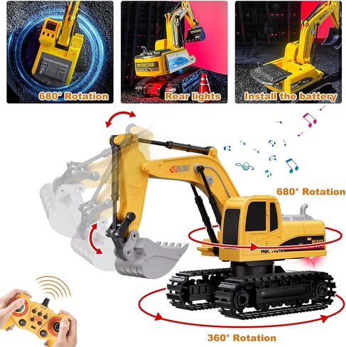Remote Control Excavator & Dump Truck Set, 2 Pack Rc Construction Vehicles in Kuwait