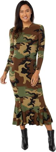Norma Kamali Women's Long Sleeve Crew Fishtail Dress in Kuwait