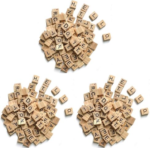 500 Wood Letter Tiles,Scrabble Letters for Crafts - DIY Wood Gift Decoration - Making Alphabet Coasters and Scrabble Crossword Game in Kuwait