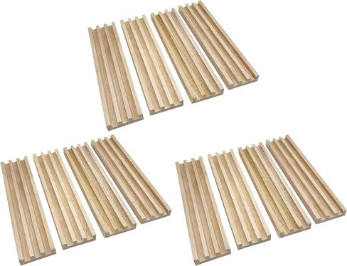 SUTIMSHE Wooden Domino Racks Set of 4 Natural Domino Trays Holders Organizer for Mexican Train Chickenfoot and Other Domino Games - Dominoes NOT Included in Saudi Arabia
