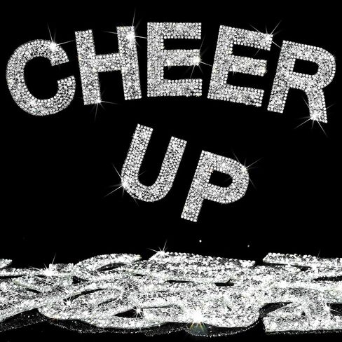 34Pcs Rhinestone Letter Stickers Bling Glitter Alphabet A-Z Letters Self-Adhesive Crystal Rhinestones Word Sticker Iron on Letters for Clothing Art Crafts DIY Decors(Sliver+White,2.24") in Kuwait