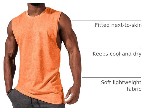 Aoysky Mens Crewneck Tank Tops Athletic Beach Sleeveless Shirts in Kuwait