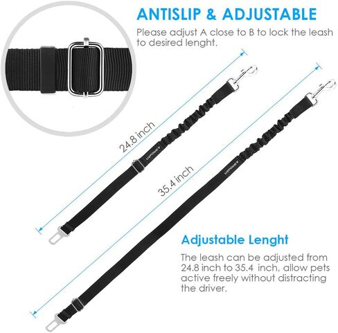 URPOWER Retractable Dog Seat Belt, Adjustable Safety Belt, 2 Pack in Saudi Arabia
