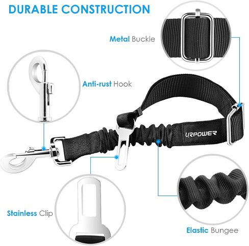 URPOWER Retractable Dog Seat Belt, Adjustable Safety Belt, 2 Pack in Saudi Arabia