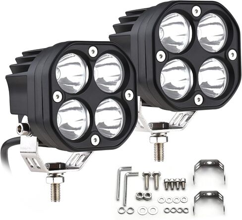 LED Light bar Driving Fog Lights 2Pcs LED Pods Driving Lamp IP68 Waterproof Work Light Off Road Lighting for Truck ATV UTV SUV Boat Trucks Motorcycle Tractor in Kuwait
