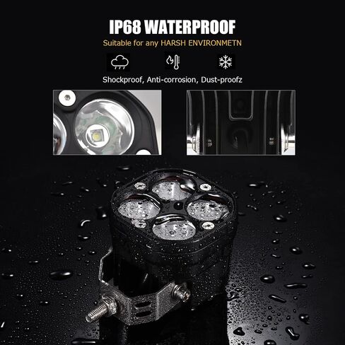 LED Light bar Driving Fog Lights 2Pcs LED Pods Driving Lamp IP68 Waterproof Work Light Off Road Lighting for Truck ATV UTV SUV Boat Trucks Motorcycle Tractor in Kuwait