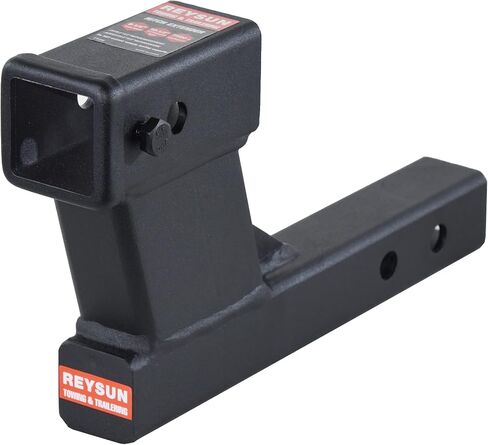 REYSUN 864131 Dual Hitch Receiver with 7-1/2 inch Rise/Drop, Receiver Hitch Extension with Hitch Pin & Clip, Fits 2 inch Hitch Receiver in Kuwait