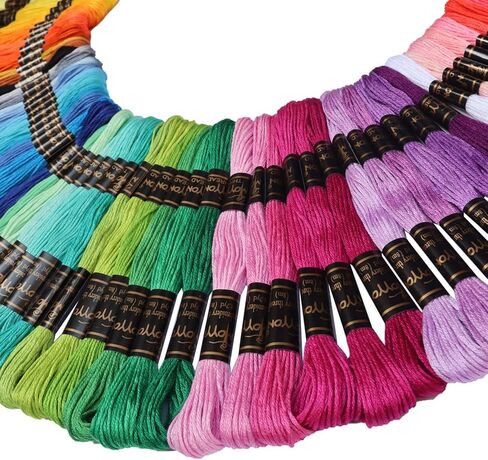 122 skeins Embroidery Floss - Embroidery Thread - Friendship Bracelet String for Cross Stitch, Hand Embroidery, String Art in Kuwait