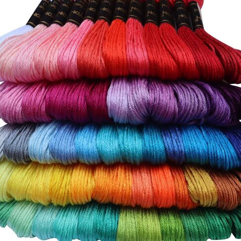 122 skeins Embroidery Floss - Embroidery Thread - Friendship Bracelet String for Cross Stitch, Hand Embroidery, String Art in Kuwait