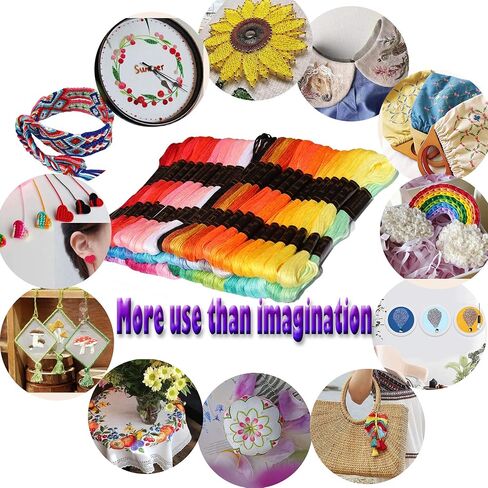 122 skeins Embroidery Floss - Embroidery Thread - Friendship Bracelet String for Cross Stitch, Hand Embroidery, String Art in Kuwait