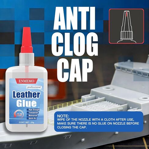 (2-in-1)Leather Glue with Brush Applicator&Nozzle,Purses Sofas Leathercraft in Kuwait