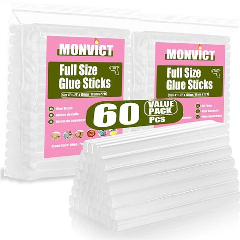 MONVICT 100 Pack Full Size Hot Melt Glue Sticks (2.2 lb, Clear) in Kuwait