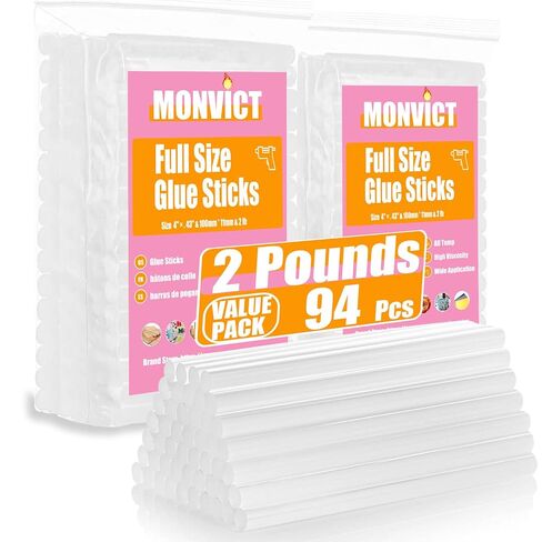 MONVICT 100 Pack Full Size Hot Melt Glue Sticks (2.2 lb, Clear) in Kuwait