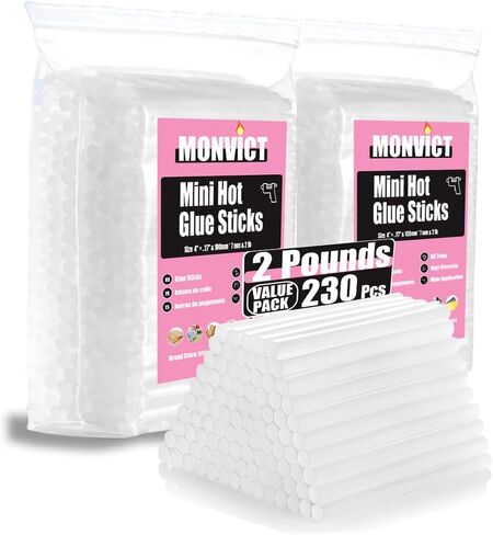 MONVICT 200 Pack Mini Hot Glue Gun Sticks, Clear in Saudi Arabia