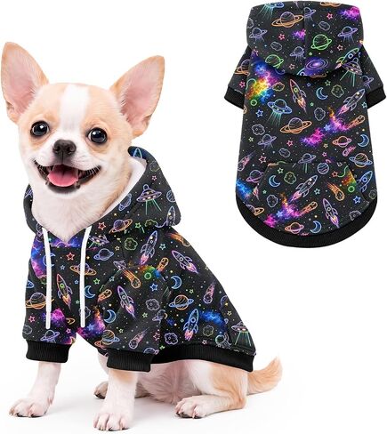 Halloween Dog Hoodie for Small Dogs Halloween Pumpkin Sweatshirt Dog Hoodie with Pockets Winter Halloween Ghost Hoodies Sweatshirt Comfort Pet Clothes-S in Saudi Arabia