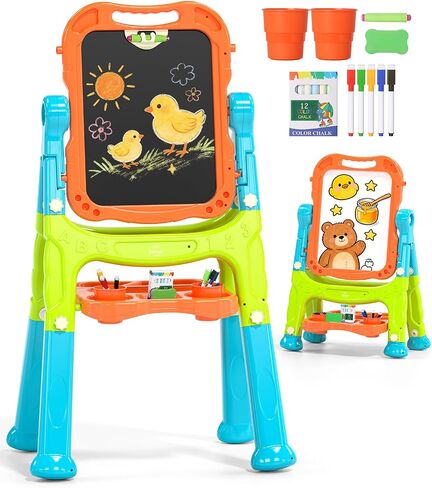 Lehoo Castle Easel for Kids 3-5, Magnetic Chalkboard Whiteboard (Blue) in Kuwait