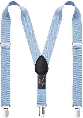 Shark Tooth Suspenders and Bow Tie for Men Boy Adjustable with Clips in Kuwait