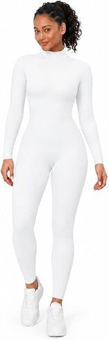 OVIGILY Adult High Neck Long Sleeve Dance Unitard for Women Bodysuits in Kuwait