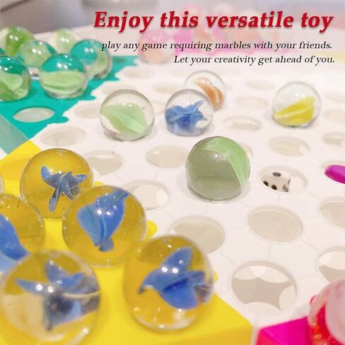 ShellKingdom 200 Count Bulk Assorted Colors Glass Marbles, Colorful Cat Eyes 9/16 Inch Round Marbles Toy for Kids for Aquarium/Game/Vase/Fish/Plant Decor in Kuwait