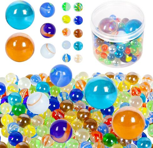 ShellKingdom 200 Count Bulk Assorted Colors Glass Marbles, Colorful Cat Eyes 9/16 Inch Round Marbles Toy for Kids for Aquarium/Game/Vase/Fish/Plant Decor in Saudi Arabia