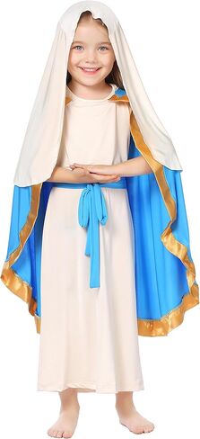 BAKUGOU Mary Costume kids Saint Mary Costume Outfit Kids Virgin Mary Dress Mary Biblical Costume Girls Mary Bible Cosplay in Kuwait